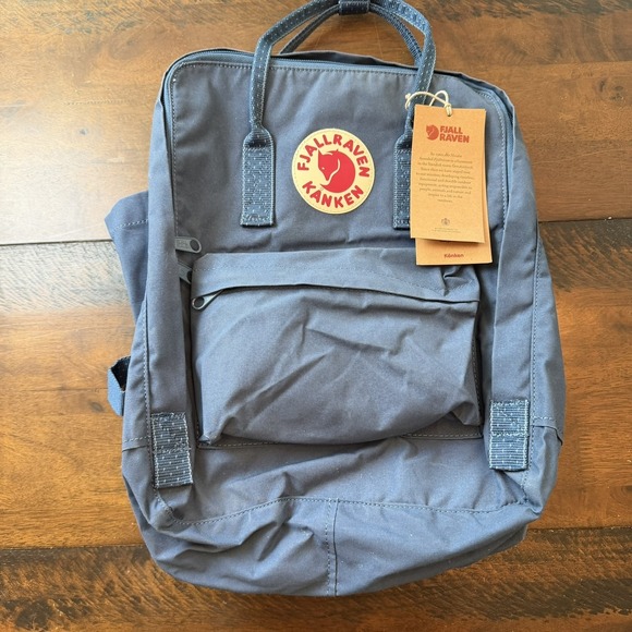 Fjallraven Kanken Backpack Royal Blue Pinstripe 14" Soft Case Adjustable Straps - Picture 2 of 9